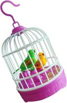 Passarinho na Gaiola de Brinquedo Infantil com Luz e Som