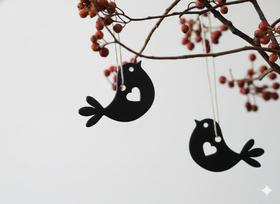 Passarinhos de decoração Kit 10 Cor:Verde