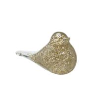 Pássaro De Vidro Dourado Decorativo Peso Murano Decoração Enfeite Casa Sala Quarto Escritório Rack Estante Presente Mesa Aparador Moderno Luxo