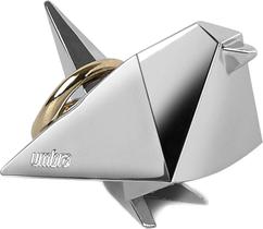 Pássaro origami - porta anel cromado - umbra