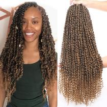 Passion Twist Crochet Hair Leeven, 8 pacotes, 22 polegadas, Ombre T27 Passion Twist Crochet Hair Leeven, 8 pacotes, 22 polegadas, Ombre T27