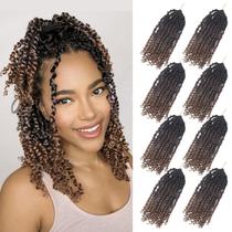 Passion Twist Hair Bileaf Ombre pré-enrolado de 30 cm, 8 pacotes Passion Twist Hair Bileaf Ombre pré-enrolado de 30 cm, 8 pacotes