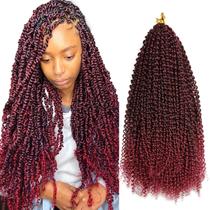 Passion Twist Hair Dorsanee Ombre Burgundy 18 polegadas, 7 pacotes Passion Twist Hair Dorsanee Ombre Burgundy 18 polegadas, 7 pacotes