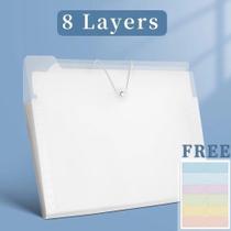 Pasta A4 para Documentos OEM 6210 8 Layers Impermeável Plástico Grande Capacidade 1 Unidade Branco