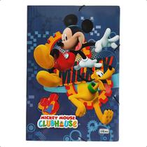 Pasta Aba Elástica Ofício Papel Cartão Estampada Mickey