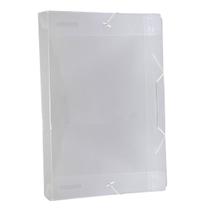 Pasta Aba Elástica Organizadora de 40mm Com Lombo Ofício Transparente Original