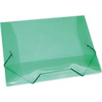 Pasta ABA Elástica Plástica Mini Verde Pacote com 10 Unidades