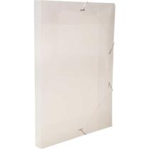 Pasta ABA Elástica Plástica Ofício 30MM Cristal Delloline - Pacote com 10