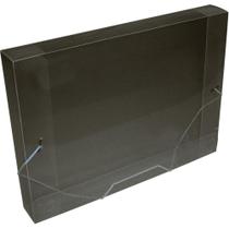 Pasta ABA Elástica Plástica Ofício 40MM Fume - Pacote com 10 Unidades