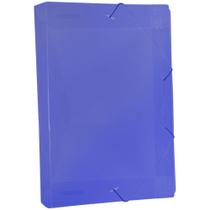 Pasta ABA Elástica Plástica Ofício 55MM Azul - Pacote com 10 Unidades