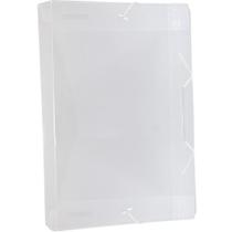 Pasta ABA Elástica Plástica Ofício 55MM Cristal - Pacote com 10 Unidades