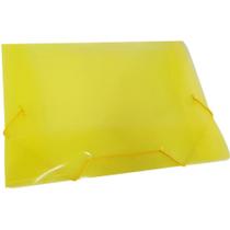 Pasta ABA Elástica Plástica Ofício Amarela - Pacote com 10
