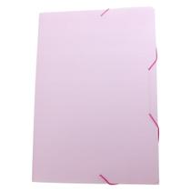 Pasta Aba Elástico Ofício rosa pastel kit c/10 Pasta Aba Elástico Ofício rosa pastel kit c/10