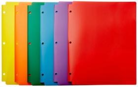 Pasta Amazon Basics Plastic 3 Hole Punch 8,5x11", pacote com 6