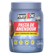 Pasta amendoim chocolate com avela integral pote 1,005kg power one - sem açucar sem gluten vegano Pasta amendoim chocolate com avela integral pote 1,005kg power one - sem açucar sem gluten vegano