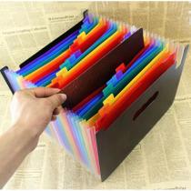 Pasta Arquivo Organizadora Expansível Divisórias Documentos 24 divisorias