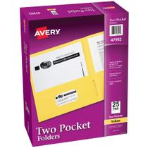 Pasta Avery Two Pocket comporta 40 folhas com compartimento para cartão de visita