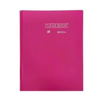 Pasta Catálogo A4 com 30 Folhas Clearbook Yes Rosa Escuro Universitário Colegial para Arquivar Documentos