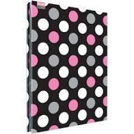 Pasta catálogo Chies ofício bolinha rosa com 25 plásticos Pasta catálogo Chies ofício bolinha rosa com 25 plásticos