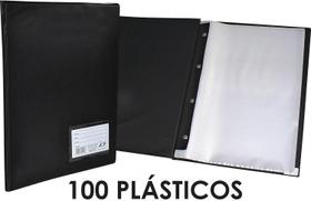 Pasta Catalogo com 100, 50 e 10 Envelopes Finos A4 Preta ACP