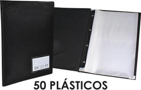 Pasta Catalogo com 100, 50 e 10 Envelopes Finos A4 Preta ACP