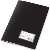 Pasta Catálogo com 100 Envelopes Plásticos com Visor PVC Preto 24,5x1,0x33,5cm A4 Polibras