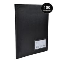 Pasta Catálogo com 100 Envelopes PVC com Visor frontal ACP Ideal para organizar armazenar documentos papéis música fotos