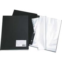Pasta Catálogo Ofício 10 Envelopes Finos Preta Pacote com 10