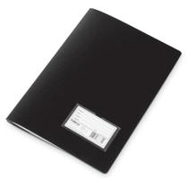 Pasta Catálogo Plástica Ofício Preta com 50 Envelopes