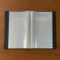 Pasta Catálogo Preta Profissional Ofício com Divisórias Visor Frontal PVC para Escritório e Escolas