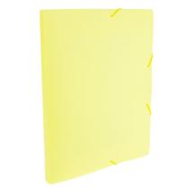 Pasta com Aba e Elástico Ofício 2cm Linho Serena Dello - Amarelo Pastel