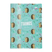 Pasta Com Aba e Elástico Ofício Fina DAC - Ouriço Pasta Com Aba e Elástico Ofício Fina DAC - Ouriço