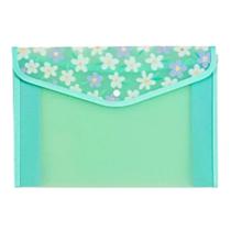 Pasta Com Botao Love Flowers Verde Horizontal Pasta Com Botao Love Flowers Verde Horizontal