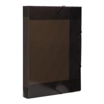 Pasta com elástico A4 4cm fume New Line Dello Pasta com elástico A4 4cm fume New Line Dello