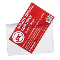 Pasta Com Ziper Malote Cristal Grande 31 x 20 cm Dac 5 Unid