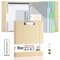 Pasta de 3 anéis com prancheta BVSSX com bloco de notas e 5 divisórias Pasta de 3 anéis com prancheta BVSSX com bloco de notas e 5 divisórias