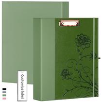 Pasta de 3 anéis em couro KLLVE de 1 polegada com prancheta e porta-canetas