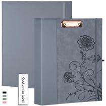 Pasta de 3 anéis em couro KLLVE de 1 polegada com prancheta e porta-canetas