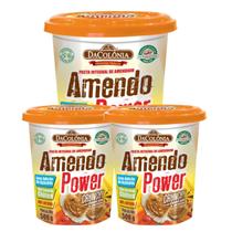 Pasta de Amendoim 100% Integral Amendo Power Crunchy DaColônia 500g - Kit com 3 unidades