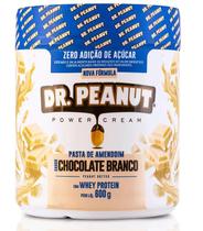 Pasta De Amendoim Chocolate Branco 600g Com Whey Protein Dr Peanut