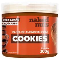 Pasta de Amendoim com Cookies de Chocolate 300g Naked Nuts Better Penaut Creme Manteiga d Sem Açúcar