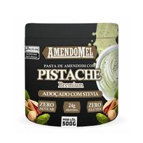 Pasta De Amendoim Com Pistache Adoçado Com Stévia Pote 500g Amendomel