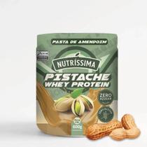 Pasta de amendoim com pistache e whey protein zero açucar zero gluten 600gr nutrissima Pasta de amendoim com pistache e whey protein zero açucar zero gluten 600gr nutrissima