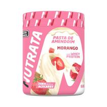 Pasta de Amendoim com Whey 600g - Morango - Nutrata Pasta de Amendoim com Whey 600g - Morango - Nutrata