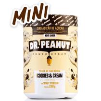 Pasta de amendoim dr peanut cookies e cream com whey protein 250g - mini