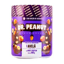 Pasta de Amendoim Dr. Peanut Power Cream Avelã com Whey Protein 600g - Dr Peanut