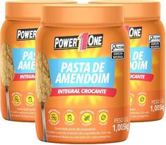 Pasta de amendoim power1one crocante 1,005 kg (3 potes)