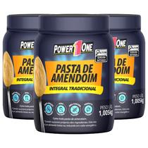 Pasta de Amendoim Power1One Tradicional 1,005 Kg (3 Potes)