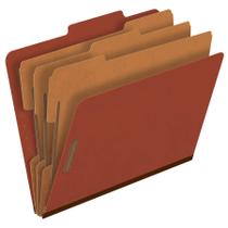Pasta de Arquivo Pendaflex com 3 Divisórias, Grampos de 5 cm, Vermelha, Pacote com 10