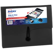 Pasta de arquivos expansível Avery Slide & View 5 Pockets Black